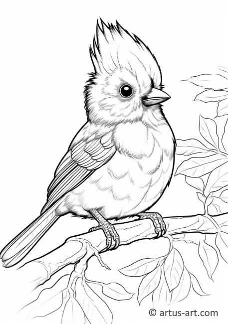 Awesome Titmouse Coloring Page For Kids